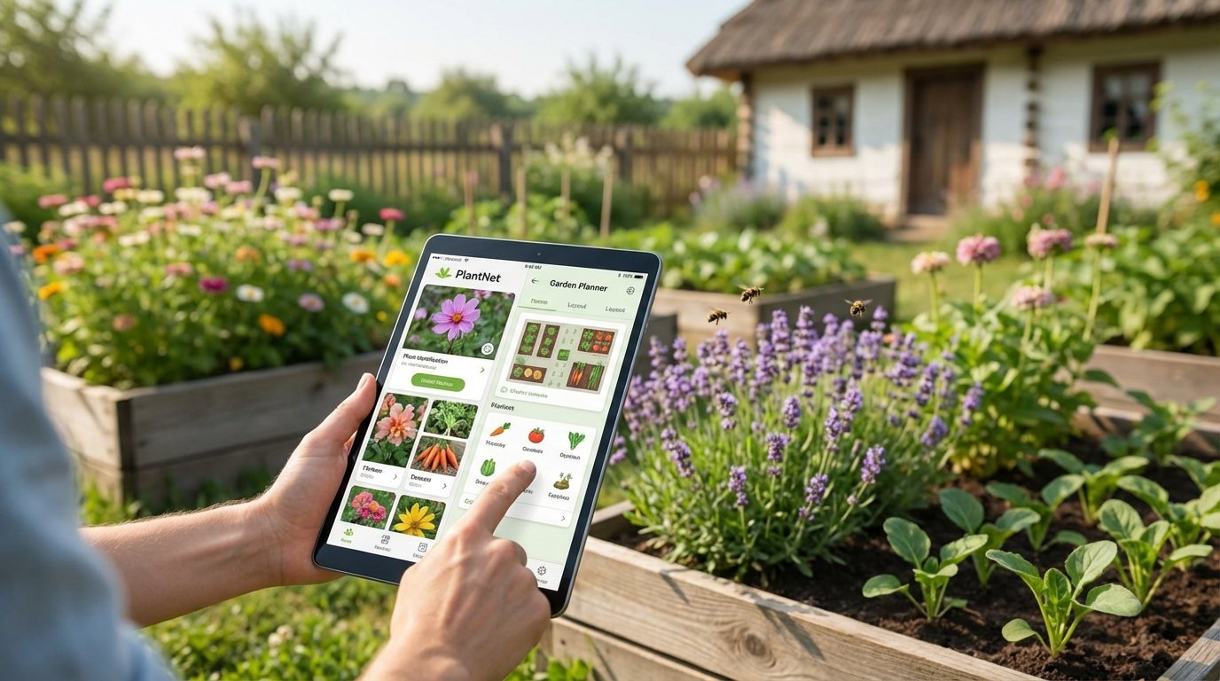AI планування клумб з PlantNet та Garden Planner