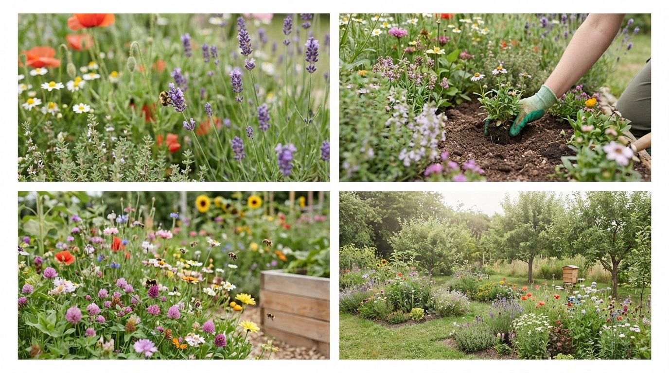 Біорізноманіття клумби для бджіл реальний садовий гайд