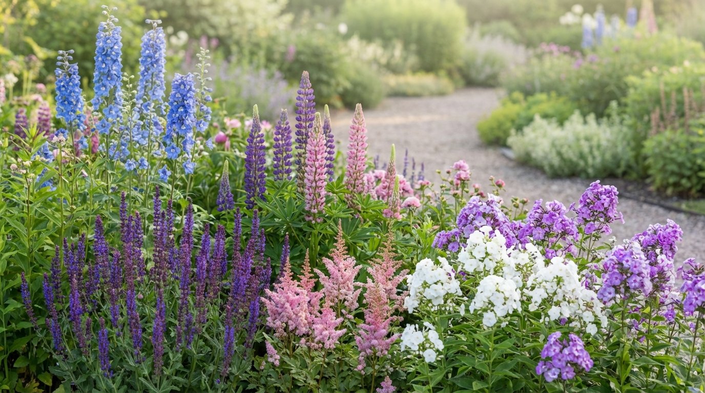 План клумби з багаторічників для безперервного цвітіння