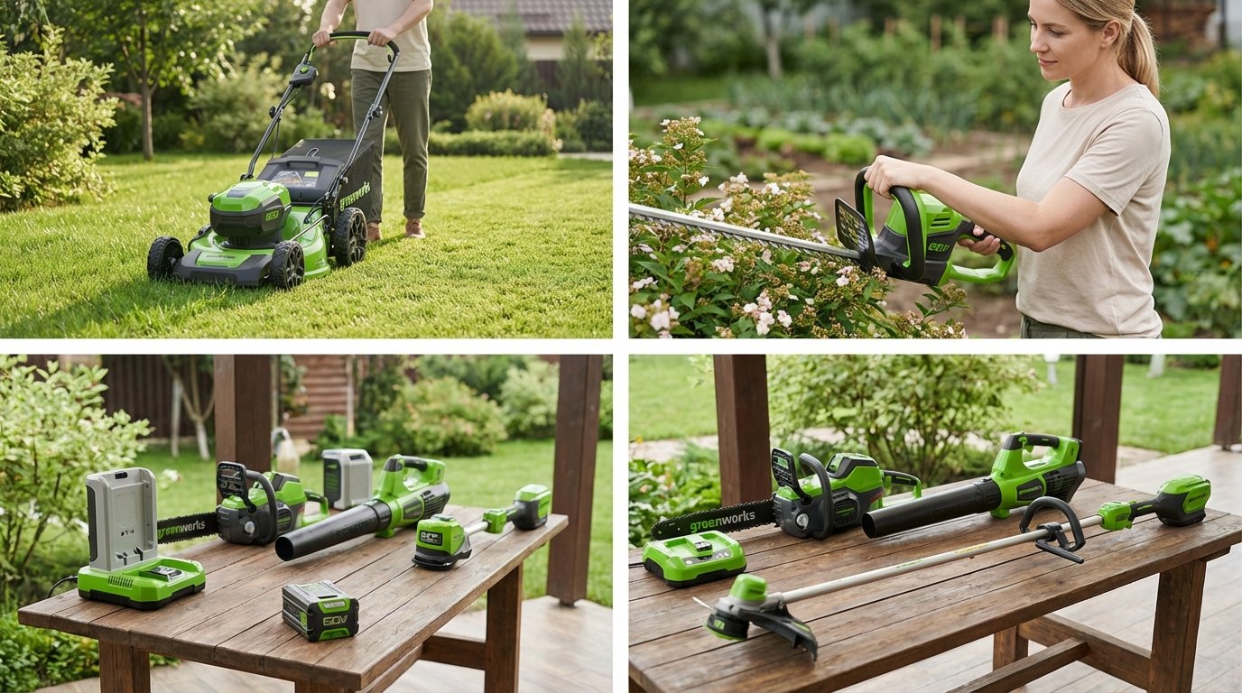Greenworks 60V акумуляторні інструменти для вашої дачі