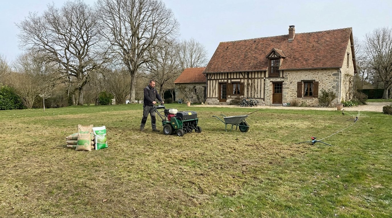 Ремонт газону навесні план від аерації до підсіву