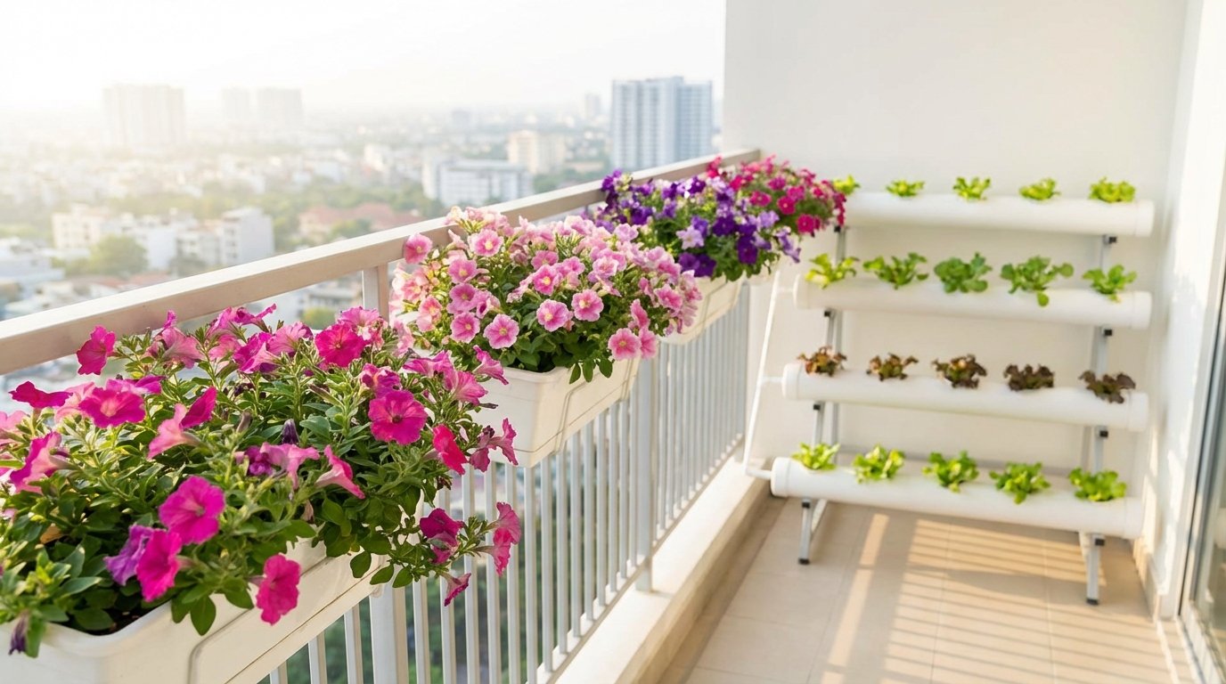 Гідропоніка квіти на балконі без ґрунту і бруду