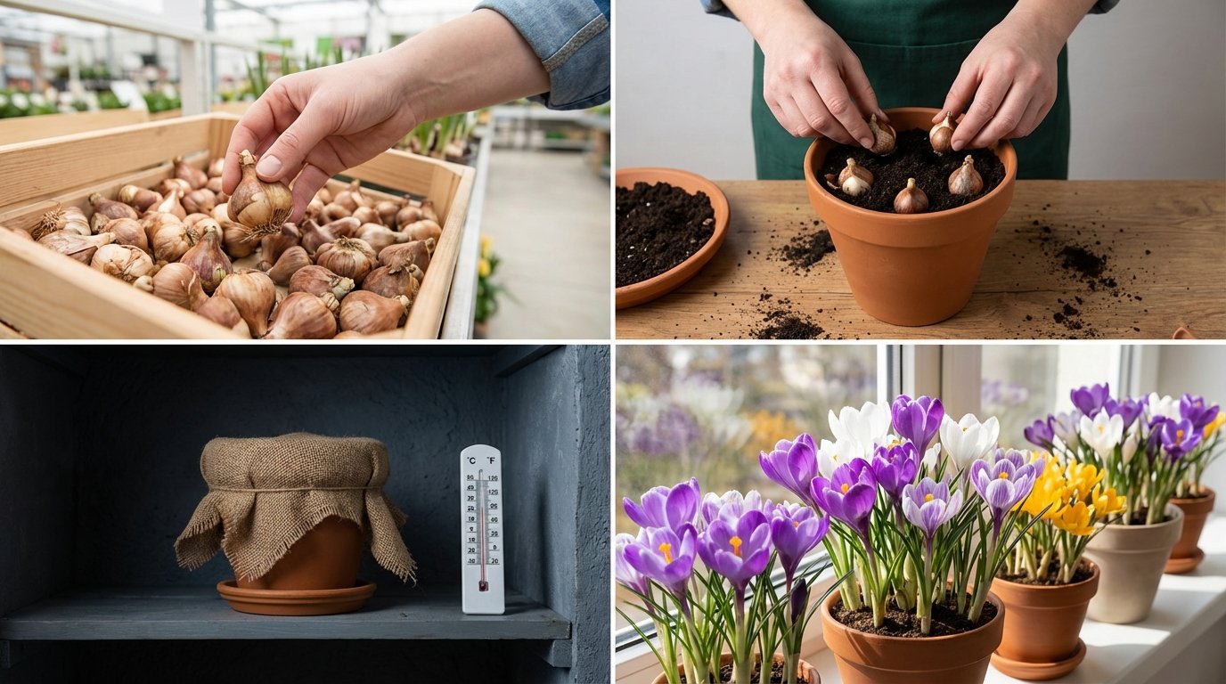 Голландський метод вигонки крокусів у горщиках