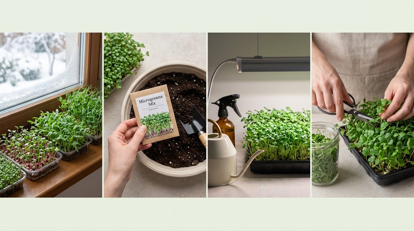 Мікрозелень на підвіконні взимку за 10–14 днів