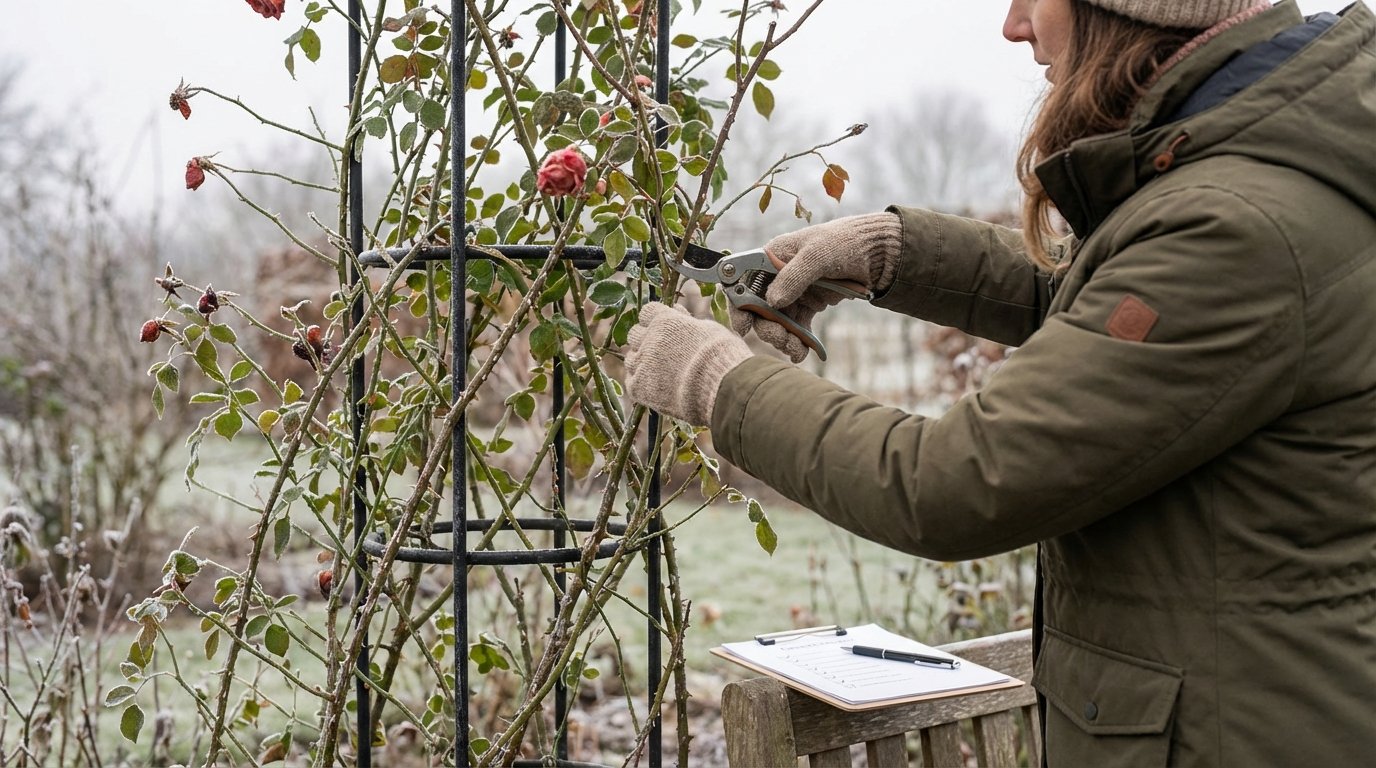 Обрізка плетистих троянд у грудні без втрати цвітіння