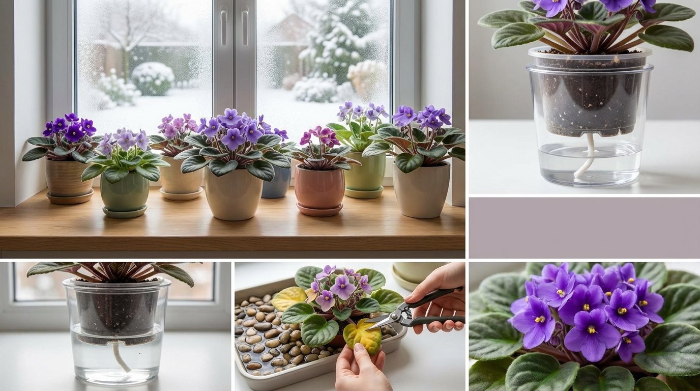 Озимі фіалки догляд взимку на підвіконні