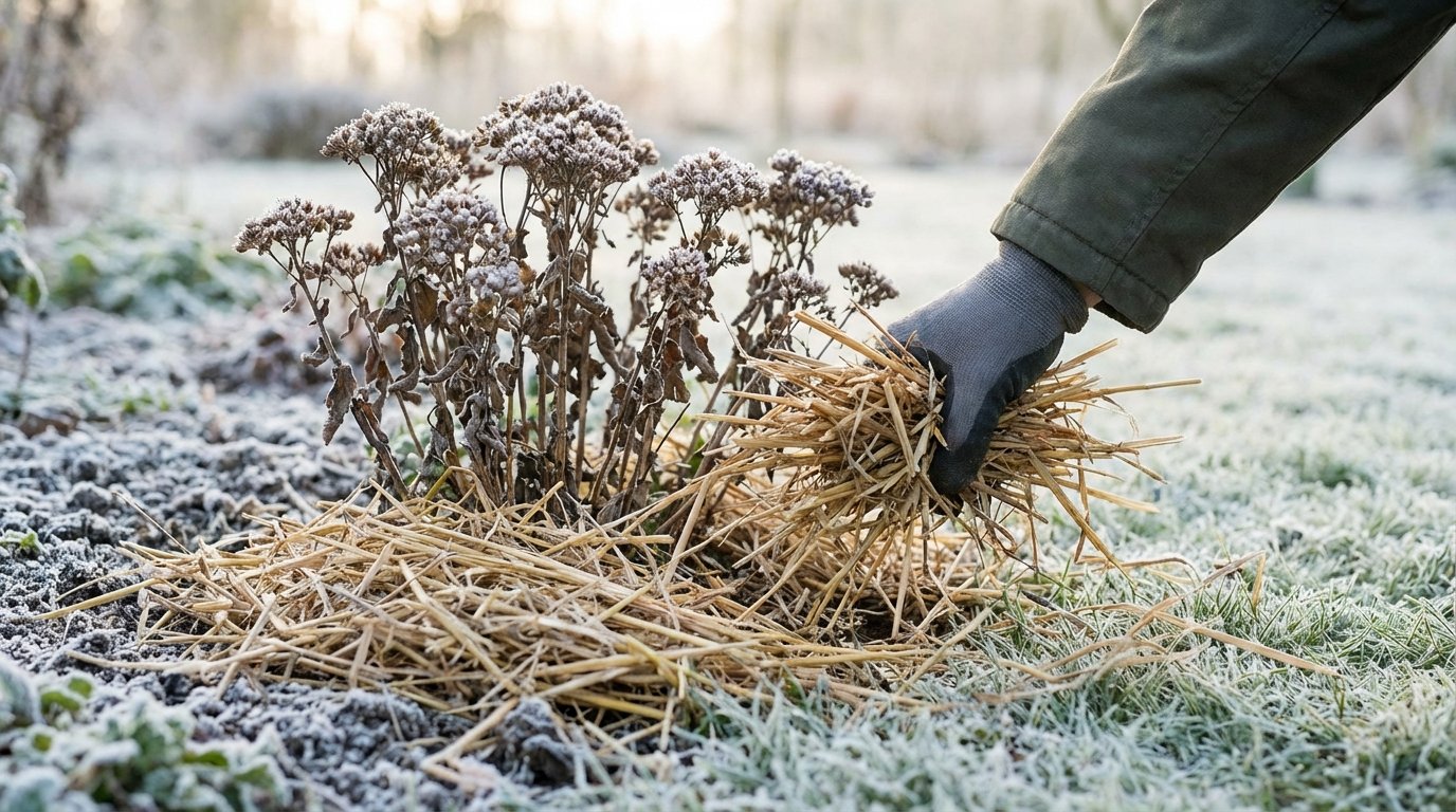 Роботи у квітнику грудень 2025 догляд і підзимові посіви